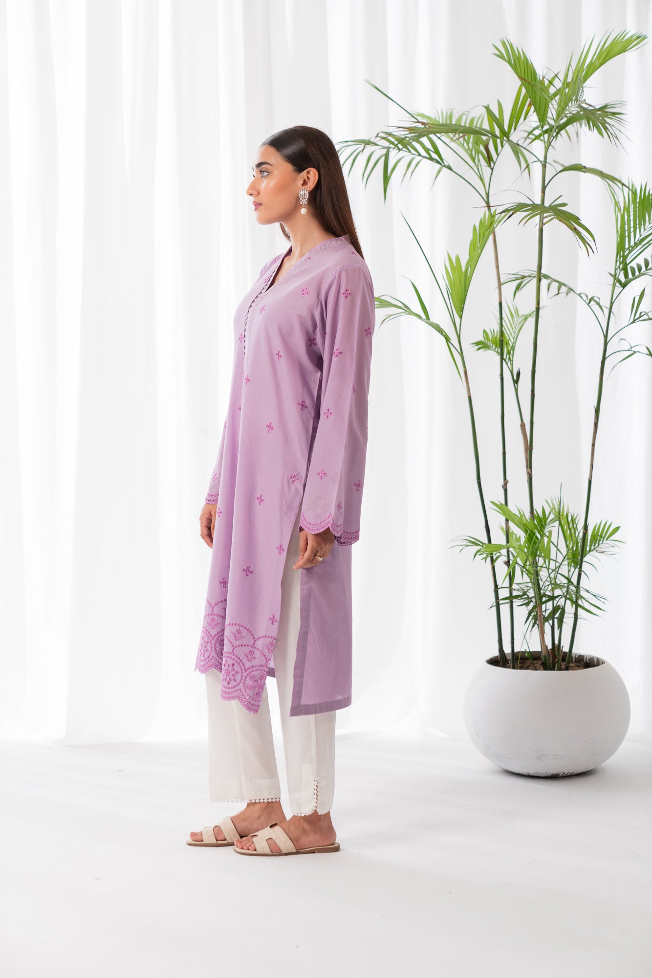 Elegant Dark Pink Lawn Shirt with Intricate Embroidery Design, Shop Online