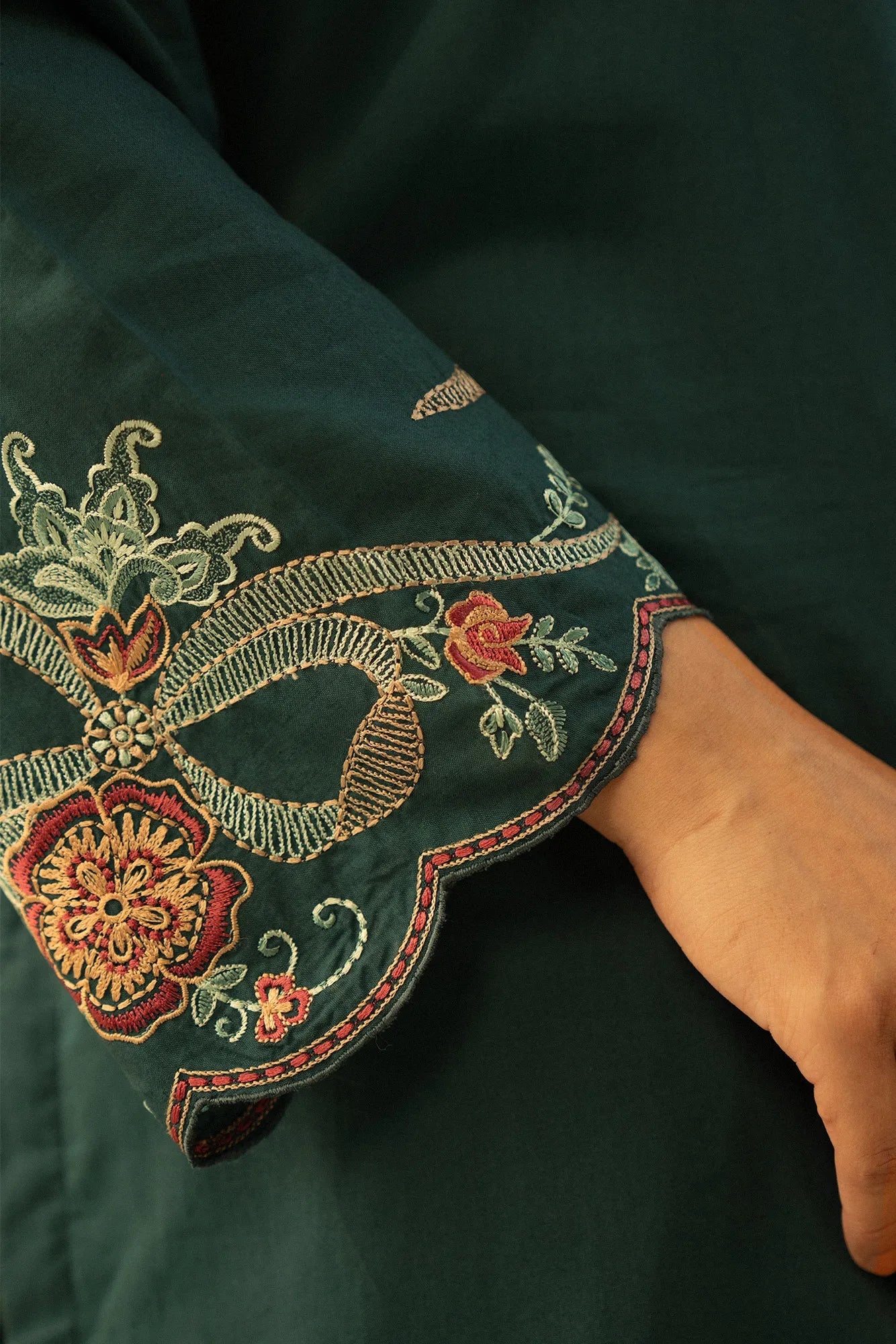 Embroidered sleeves designs for women suits