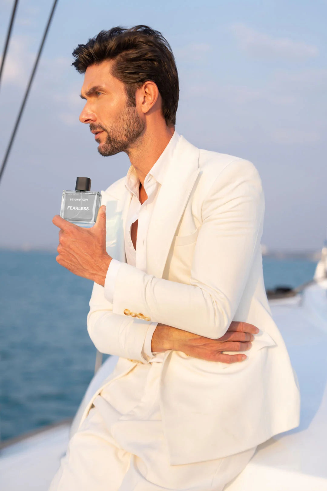 Fearless perfume bottle close-up - 100ml woody spicy fragrance