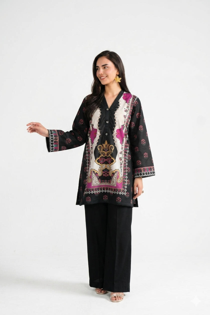 1 Piece Printed Cambric Shirt Pret SS - 26