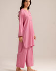 Full length view of light pink solid ready to wear 2 piece suit