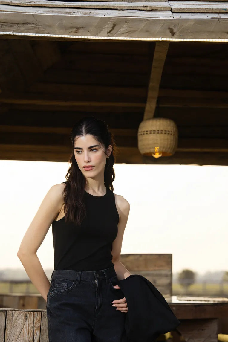 Signal Jersey Black Camisole Pret Fall - 25