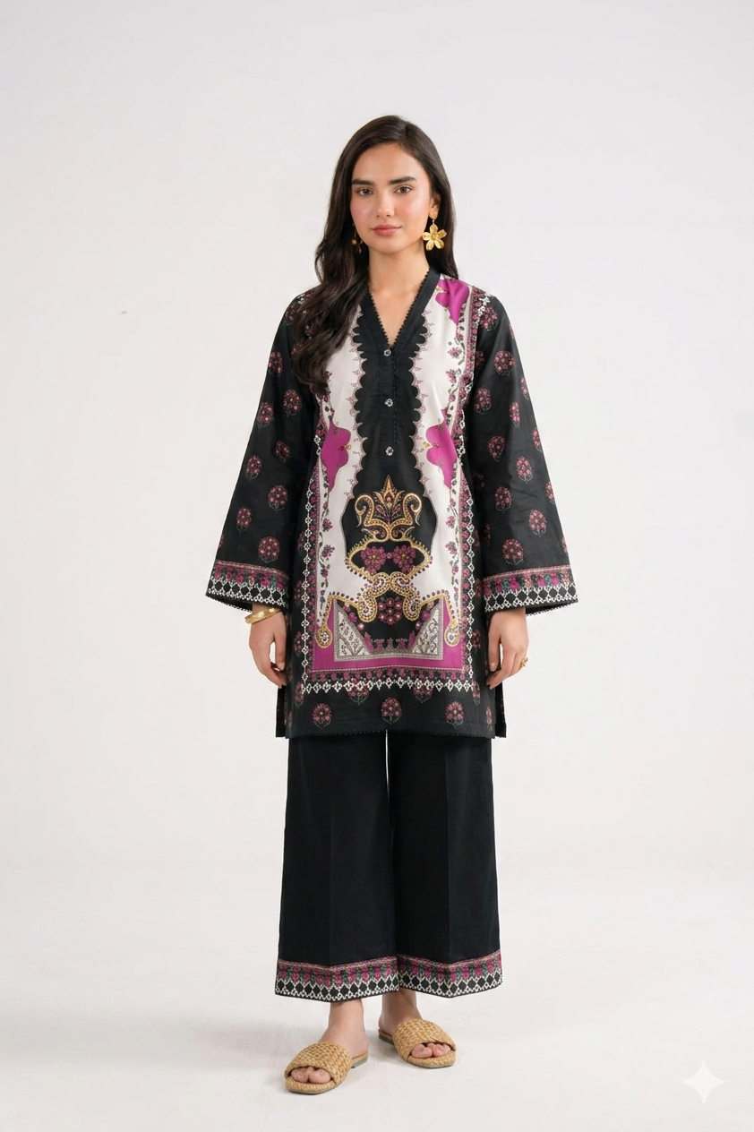 1 Piece Printed Cambric Shirt Pret SS - 26