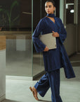 3 Piece Embroidered Linen Suit