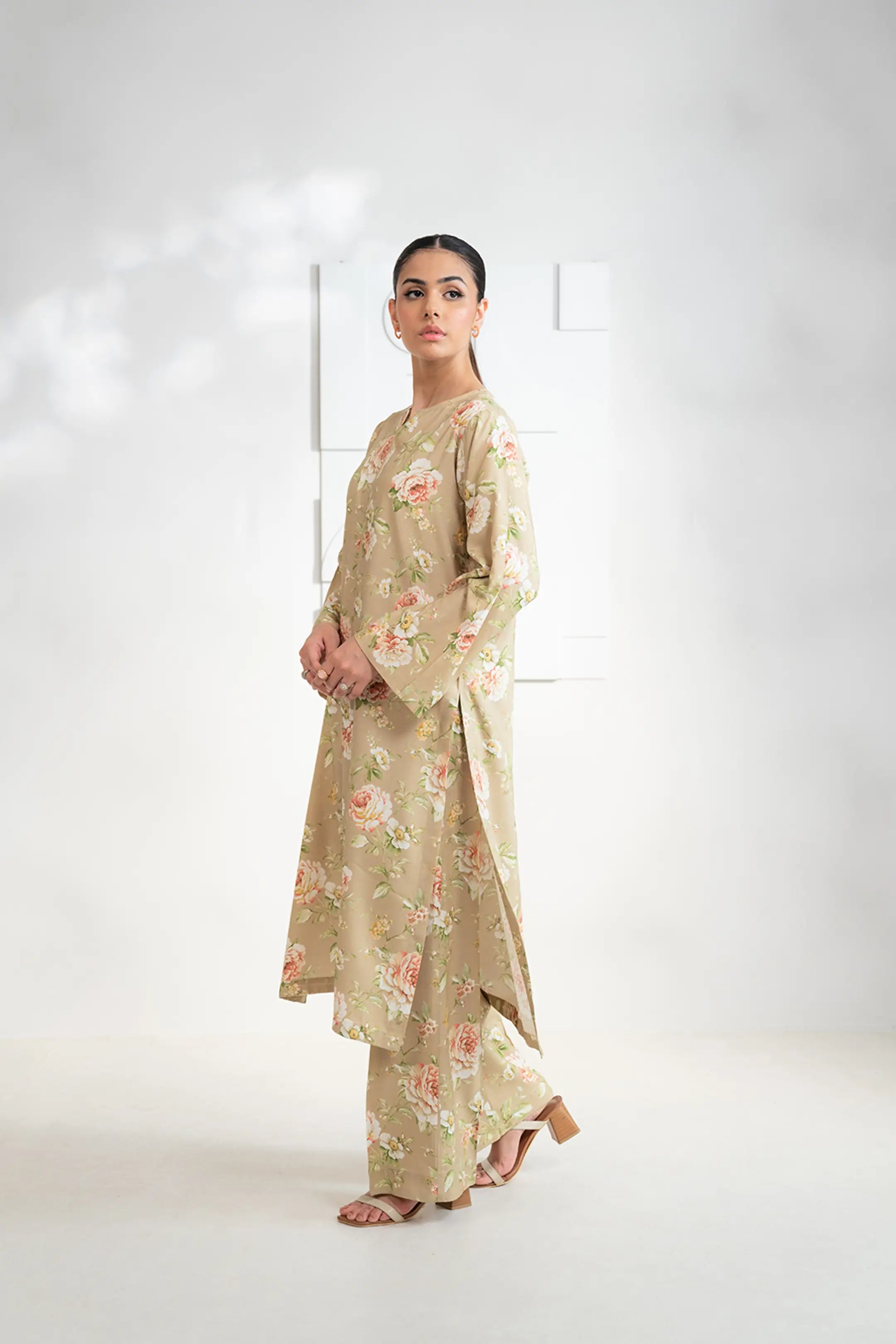 2 Piece Printed Linen Suit Pret Winter-24