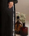 Get monochrome suits in Lahore - black white embroidered lawn outfit 2 piece premium