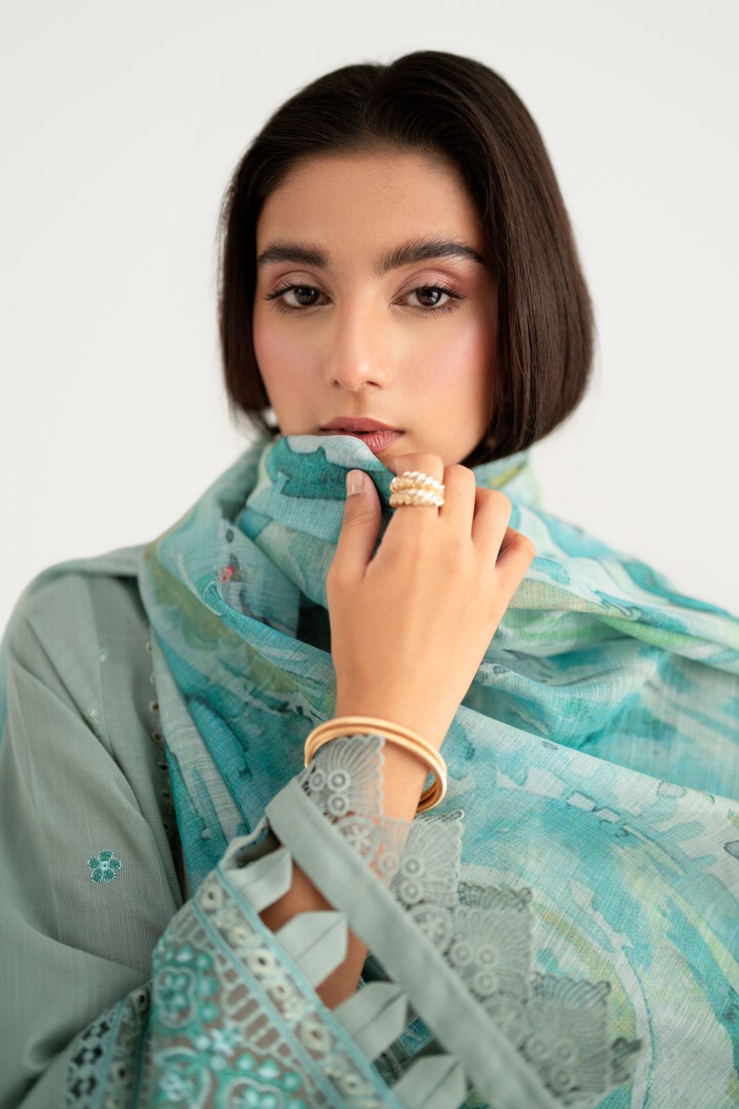 3 Piece Embroidered Khaddar Suit Unstitched Winter-24