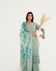 3 Piece Embroidered Khaddar Suit Unstitched Winter-24
