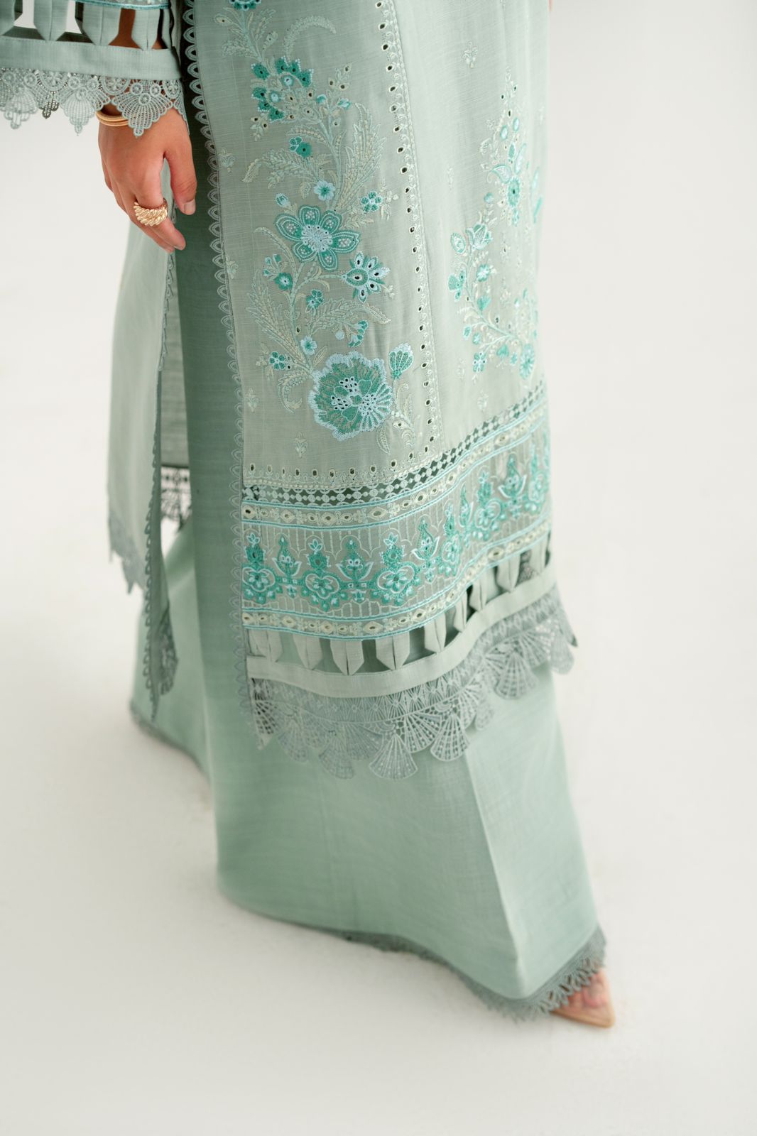 3 Piece Embroidered Khaddar Suit Unstitched Winter-24