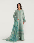 3 Piece Embroidered Khaddar Suit Unstitched Winter-24