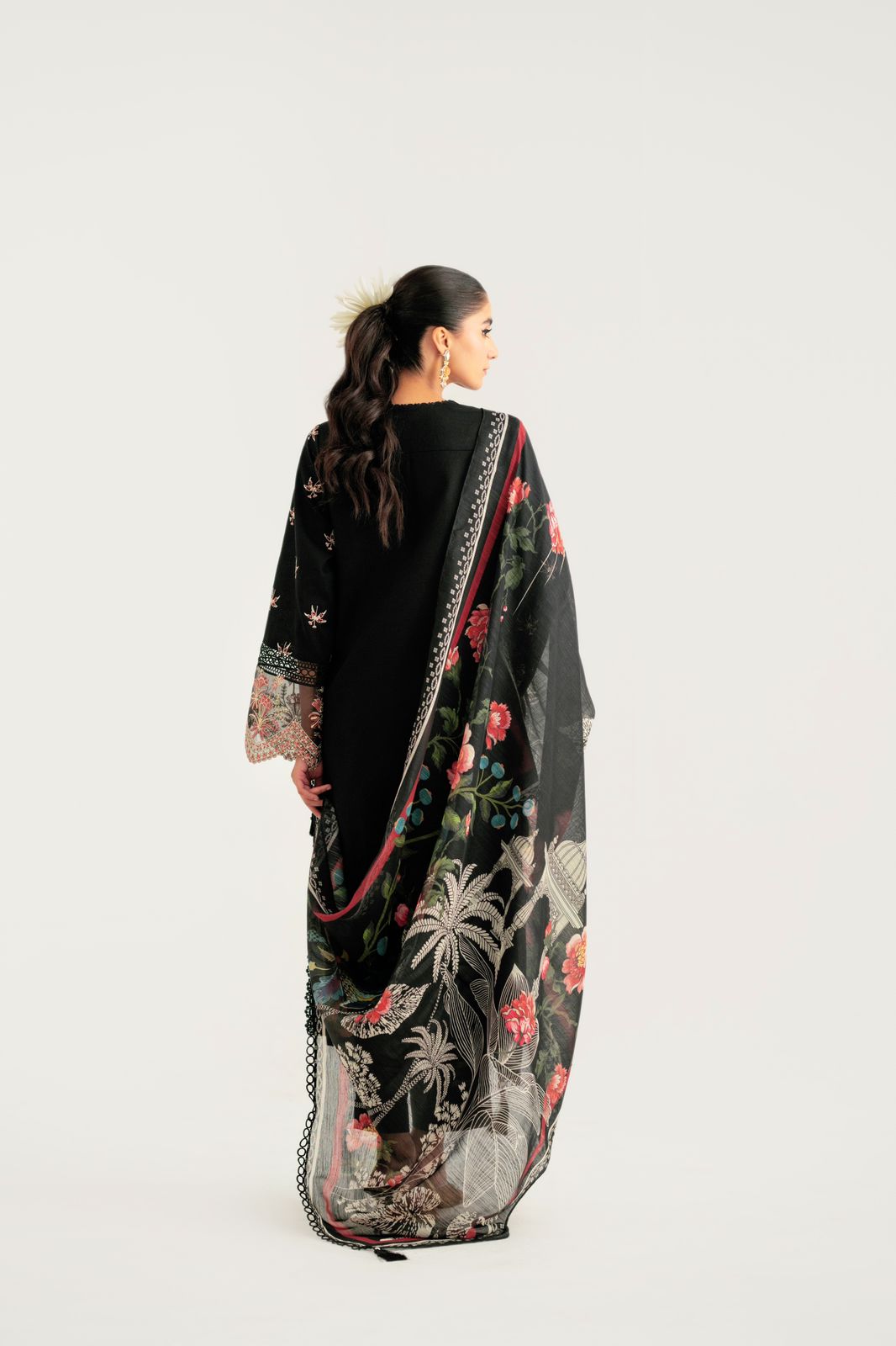 3 Piece Embroidered Khaddar Suit Unstitched Winter-24