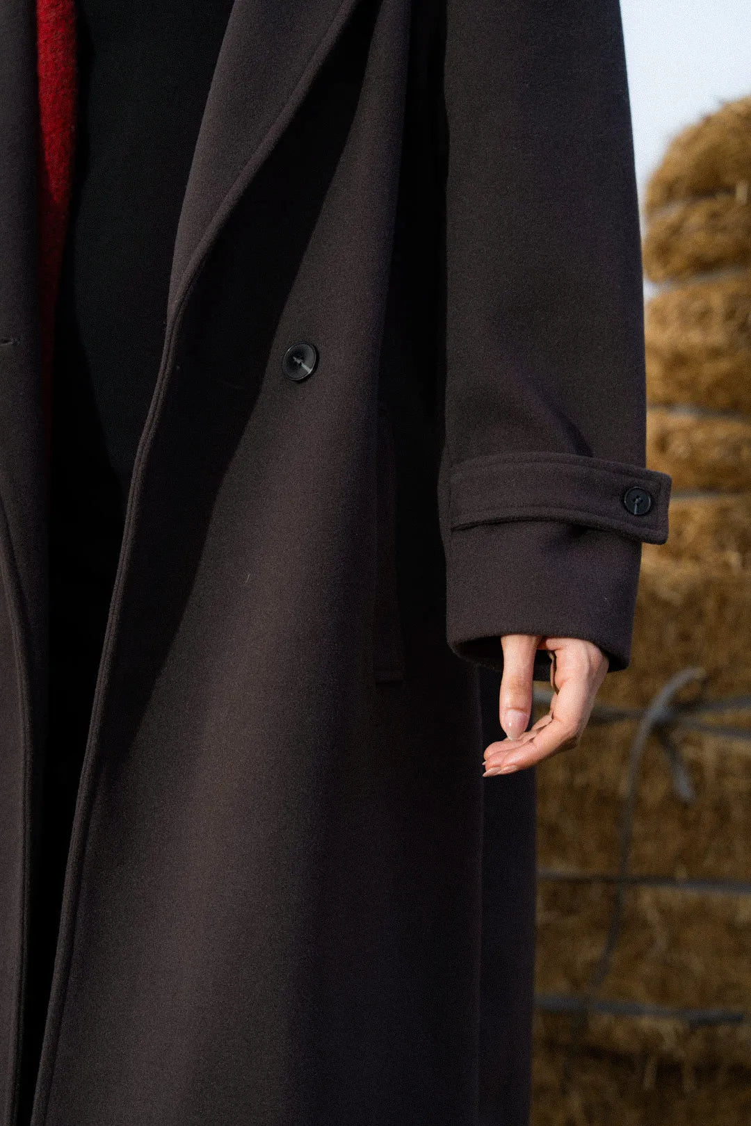 Dark Grey Long Coat Pret Fall - 25