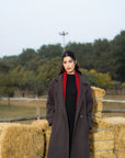 Dark Grey Long Coat Pret Fall - 25