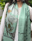 Green Silk Scarf Pret SS - 26