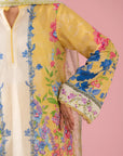 Jeddah unstitched suits for women – yellow 3 piece digital printed lawn with voile dupatta and cambric trouser, stylish Pakistani dress for summer collection