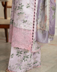 Ladies unstitched lawn suit light purple lilac 3 piece floral printed casual summer Pakistan 2026