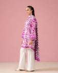 Lahore printed lawn suit – stylish shk pink 2 piece unstitched outfit with digital lawn shirt and voile dupatta, perfect online lawn suits Pakistan