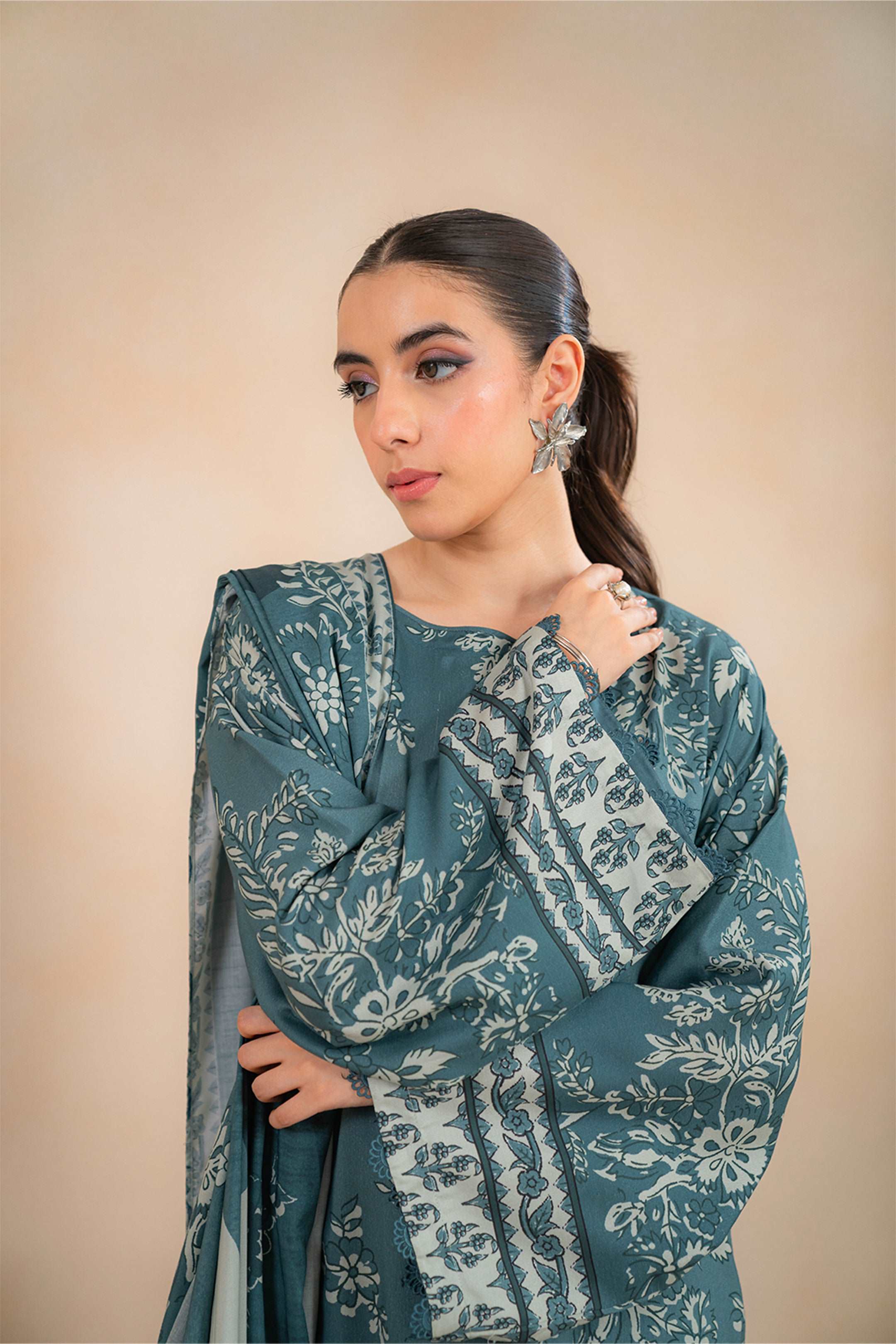 Latest Design for 2 Piece Printed Linen Suit Unstitched.