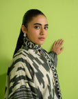 Latest unstitched linen fabric with a unique digital print, perfect for creating a stylish party or festive dress for Eid