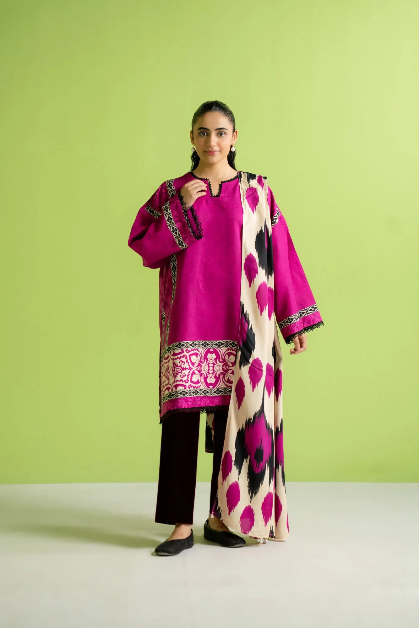 3 Piece Printed Linen Suit Unstitched Fall - 25