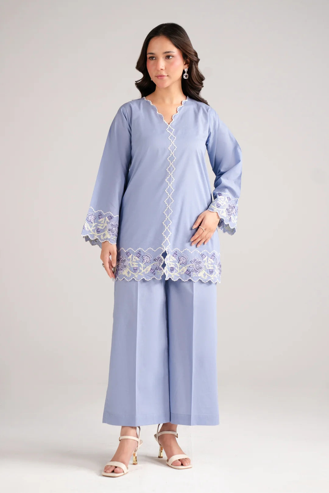 Light blue embroidered lawn suit 2 piece women Beyond East Pakistan