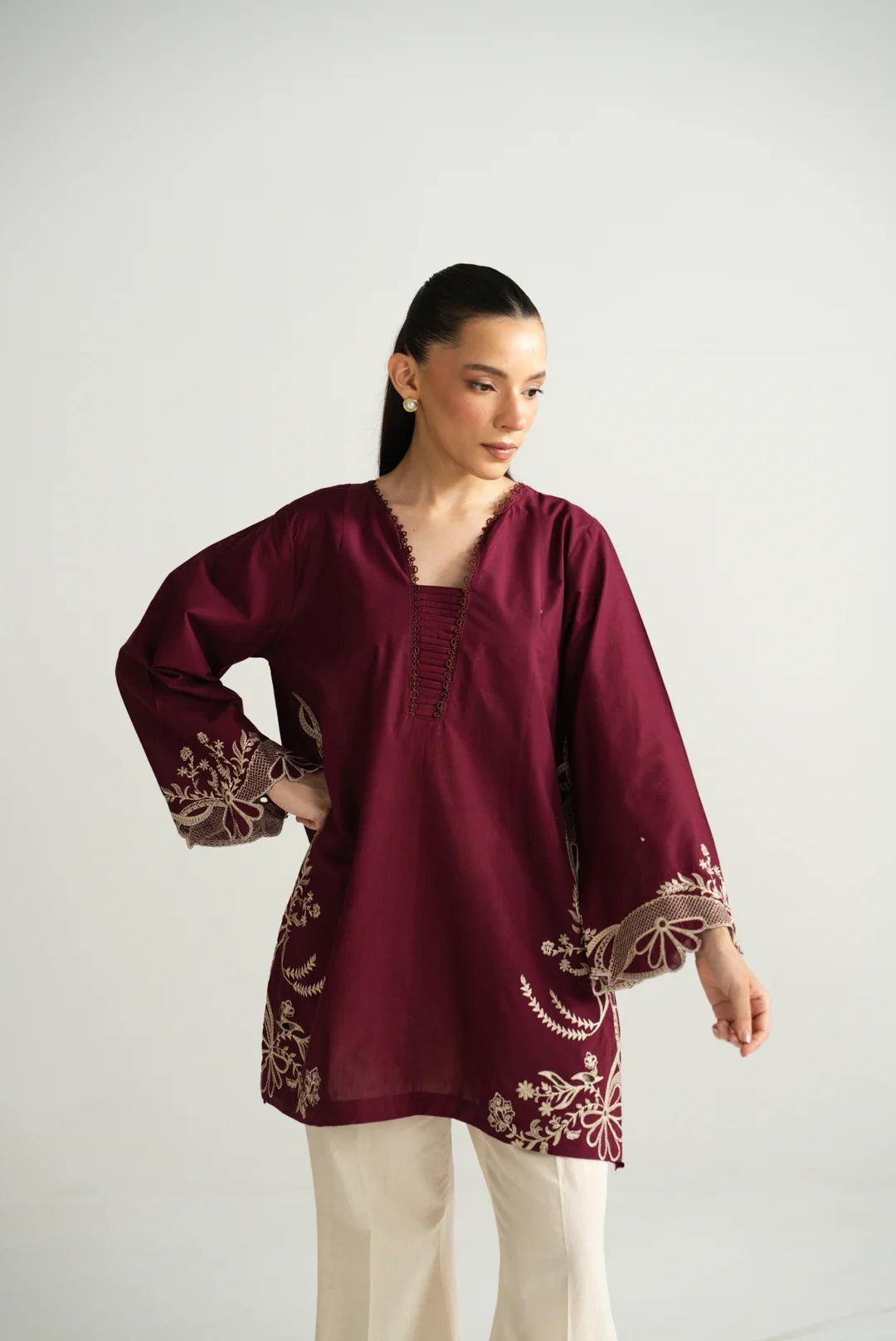 1 Piece Embroidered Lawn Shirt