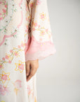 1 Piece Printed Raw Silk Kaftan