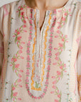 1 Piece Printed Raw Silk Kaftan