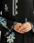 1 Piece Embroidered Raw Silk Kaftan
