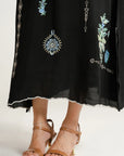 1 Piece Embroidered Raw Silk Kaftan