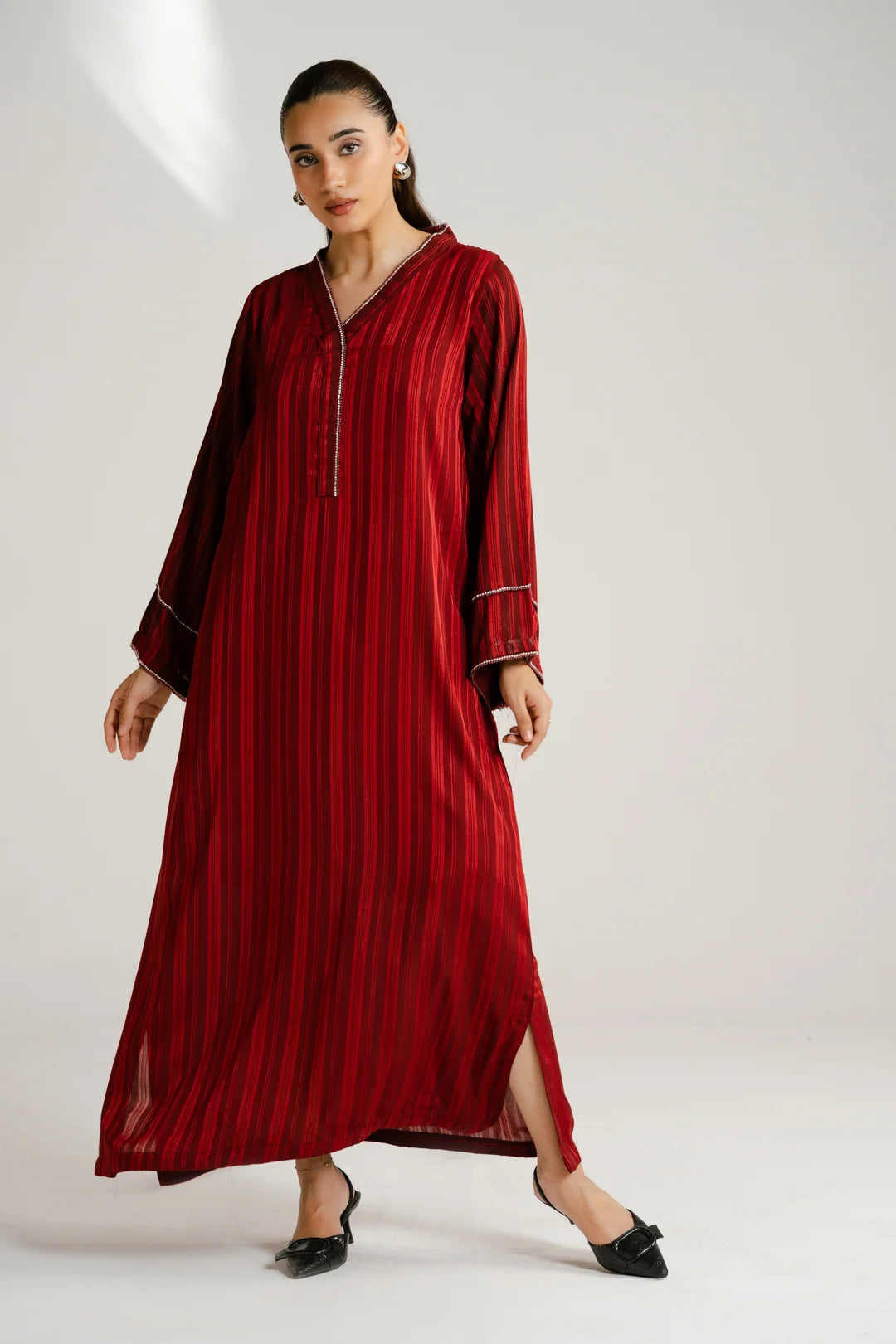 Maroon farshi kaftan shirt women Beyond East Pakistan ready to wear