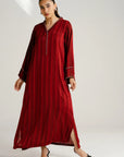 Maroon farshi kaftan shirt women Beyond East Pakistan ready to wear
