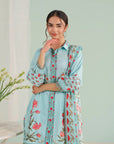 Multan unstitched suits for women – breezy 3 piece printed lawn ensemble with cambric trouser and voile dupatta, summer collection 2025