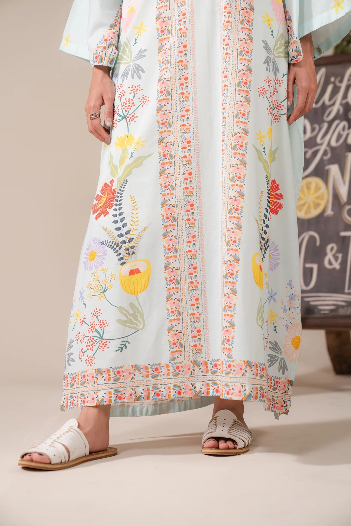 Order Pakistani Lawn Kaftan Dress – Elegant Summer Maxi Available for Sale