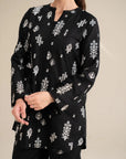 Order black embroidered lawn kameez shalwar set - monochrome 2 piece Pakistani suit online store