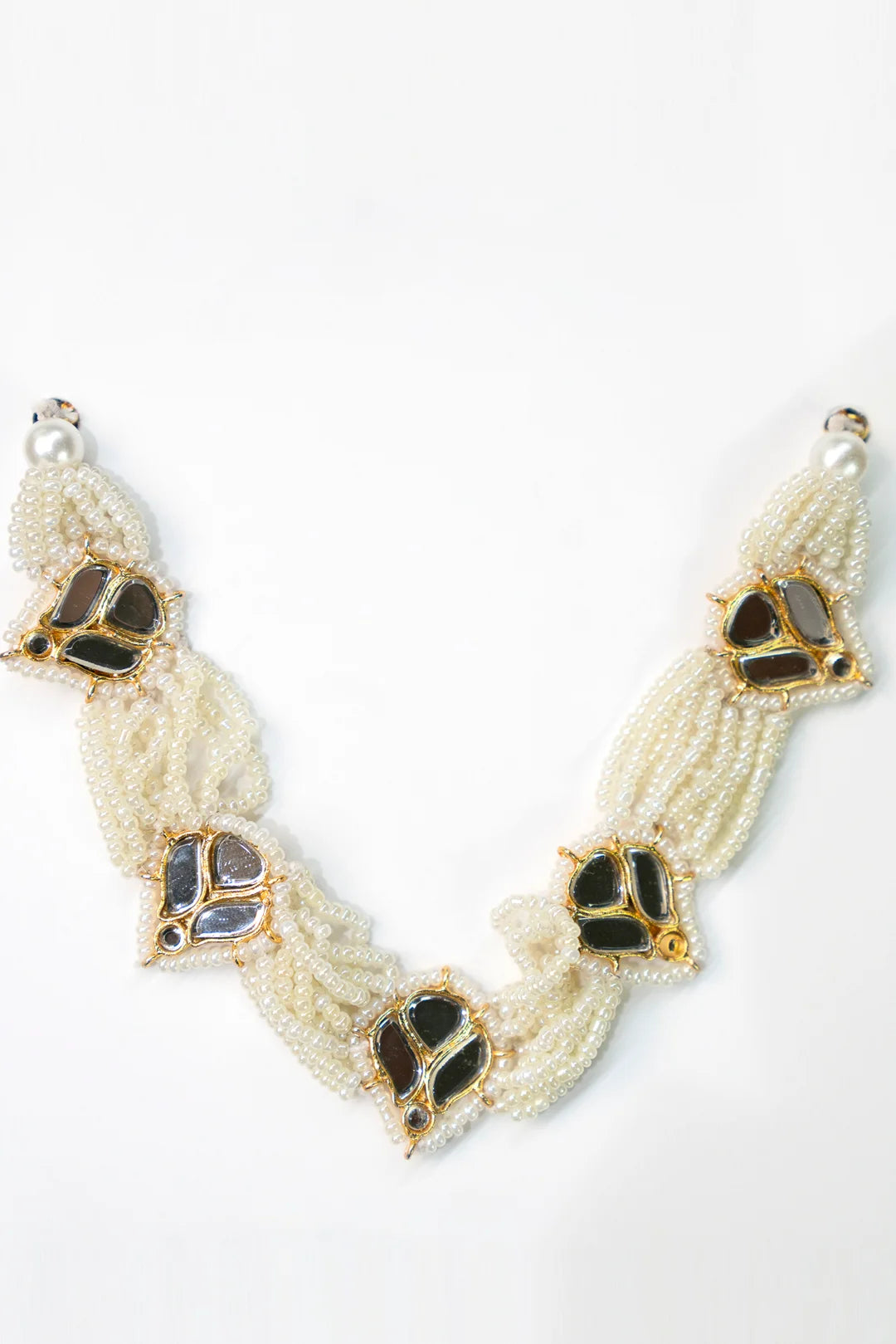 Pakistani Pearl Kundan Statement Choker Traditional Bridal Jewellery Set