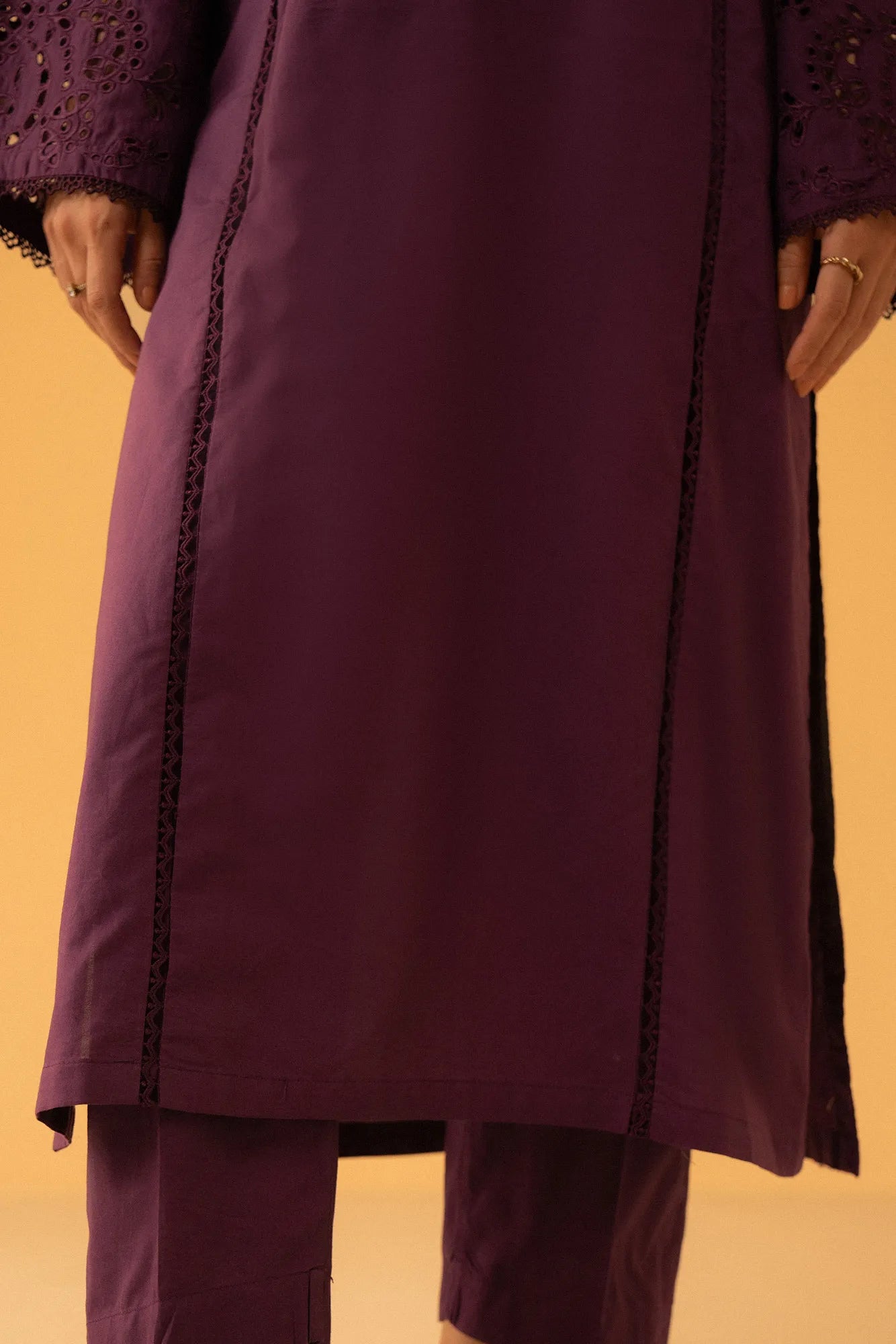 Pakistani embroidered cambric 2 piece suit perfect for casual and semi-formal wear