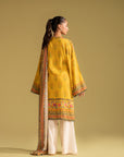 Pakistani unstitched dress material, featuring a blue and white digital print on linen, best for hot weather in Lahore and Karachi