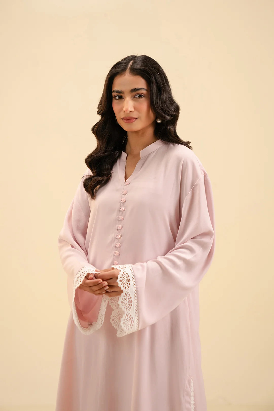 Pastel Pink Kurta Trouser Set – Elegant & Modest Fashion for Women