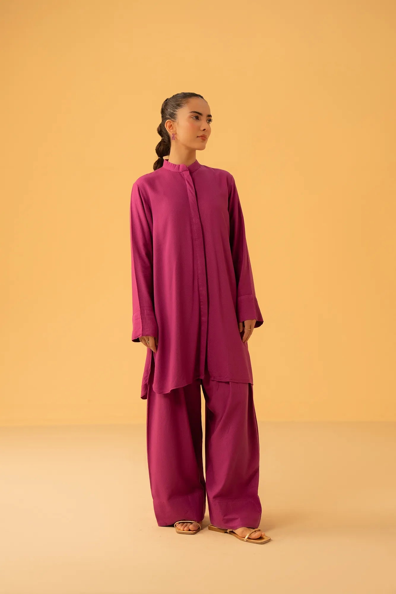 Pink 2 Piece Linen Suit from leading clothing brand in Pakistan – Karachi fashion