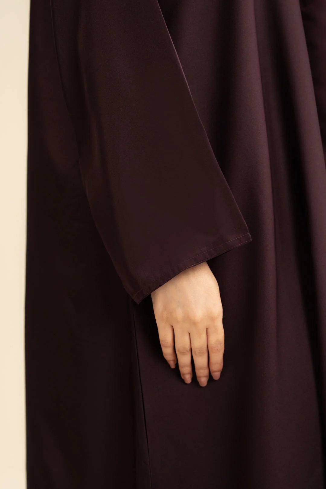 Plum abaya fabric and cut – plain dark purple abaya WTB161102 Beyond East