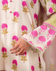 Premium 2 Piece Pink Embroidered Lawn Suit for Women of Defence Quetta – Digital Printed Linen Shirt and Doriya Dupatta