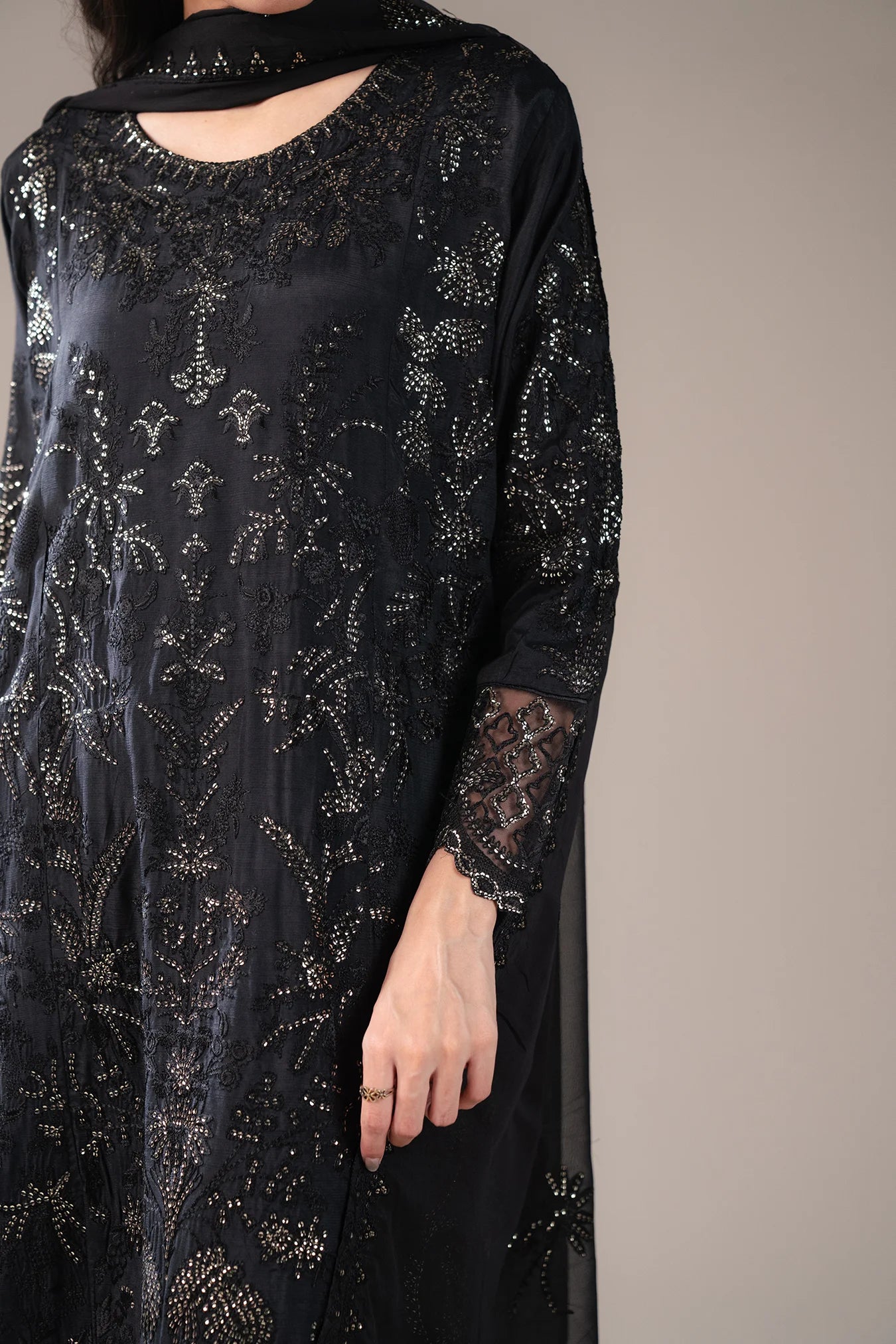 Premium Embroidered Raw Silk Outfit for Women – Pakistani Formal Wear in London, UK
