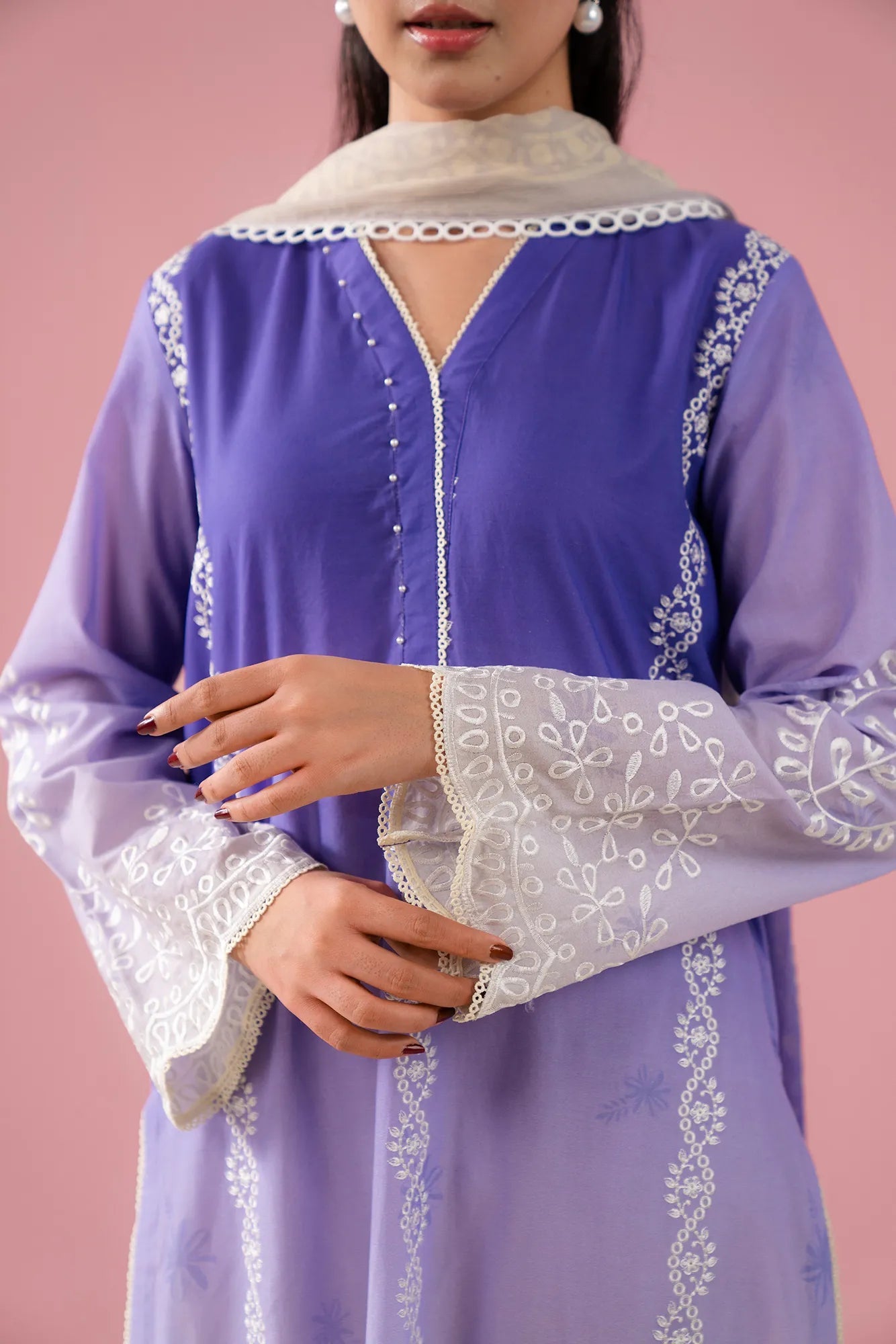 Premium Tie and Dye Lawn Dress – digital printed chiffon dupatta and embroidered shirt, perfect choice for women in Karachi’s DHA Phase 8 and Islamabad’s E-7 area