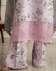 Printed silk dupatta lace border light purple 3 piece unstitched lawn suit Pakistan Beyond East 2026