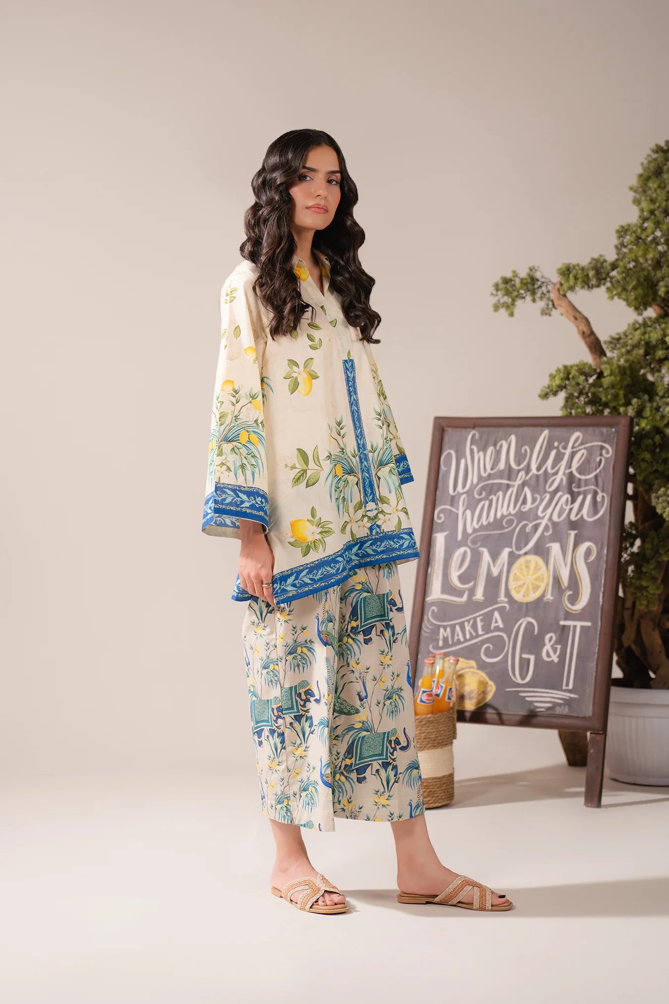 Purchase Lemon Print 2 Piece Lawn Suit - Co Ord Sets for Women Sale
