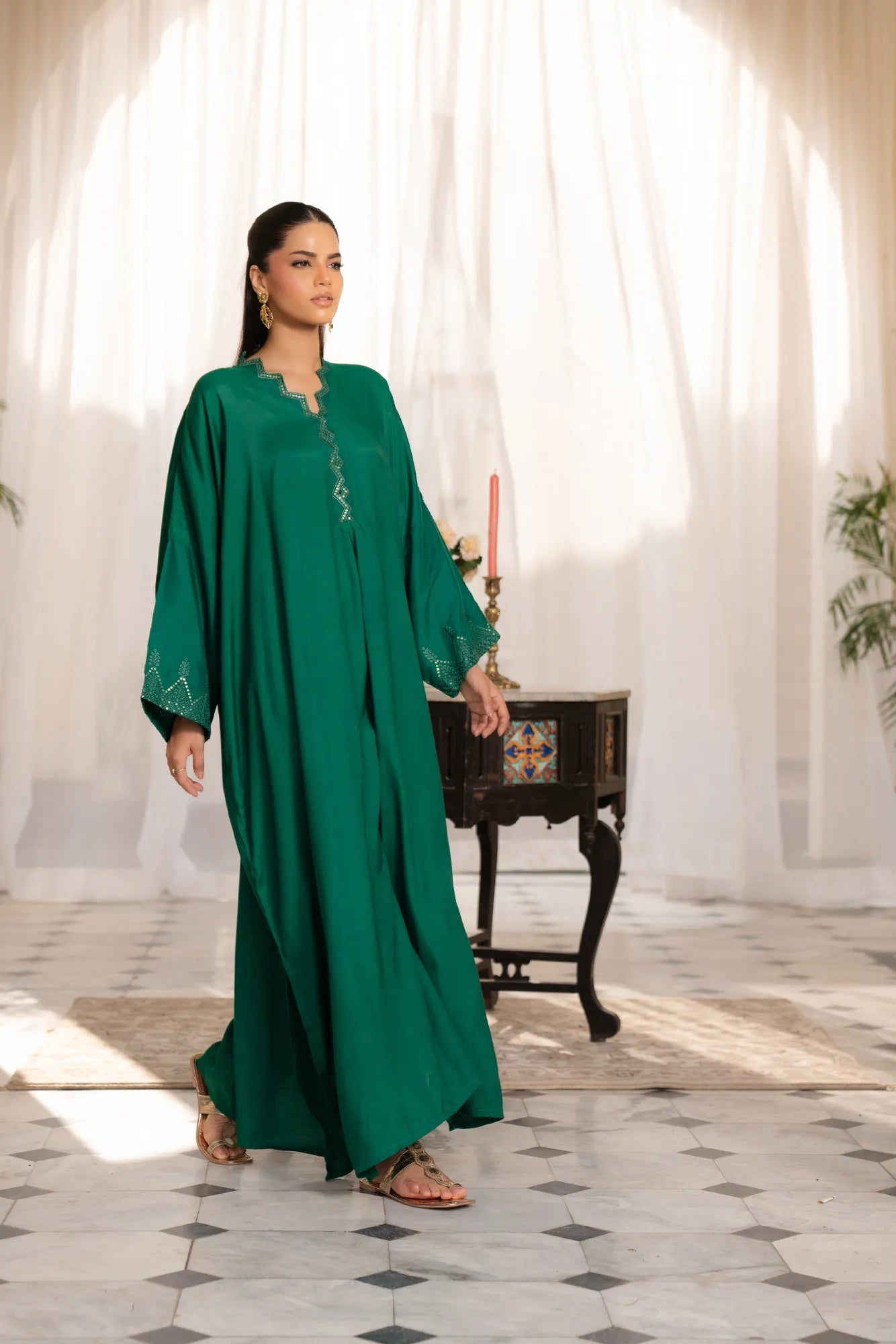 Raw Silk Kaftan Dress Pret Winter - 25
