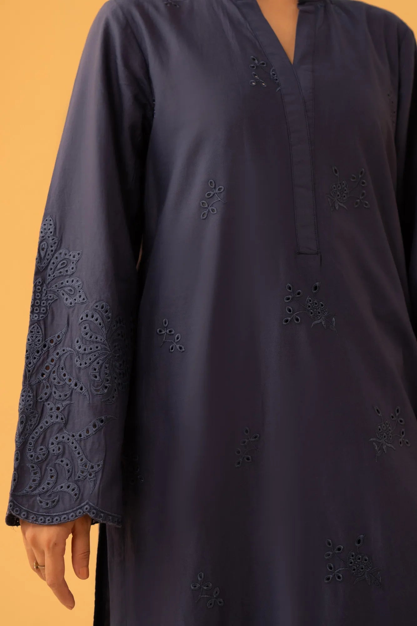 Ready made Embroidered Suit in blue color