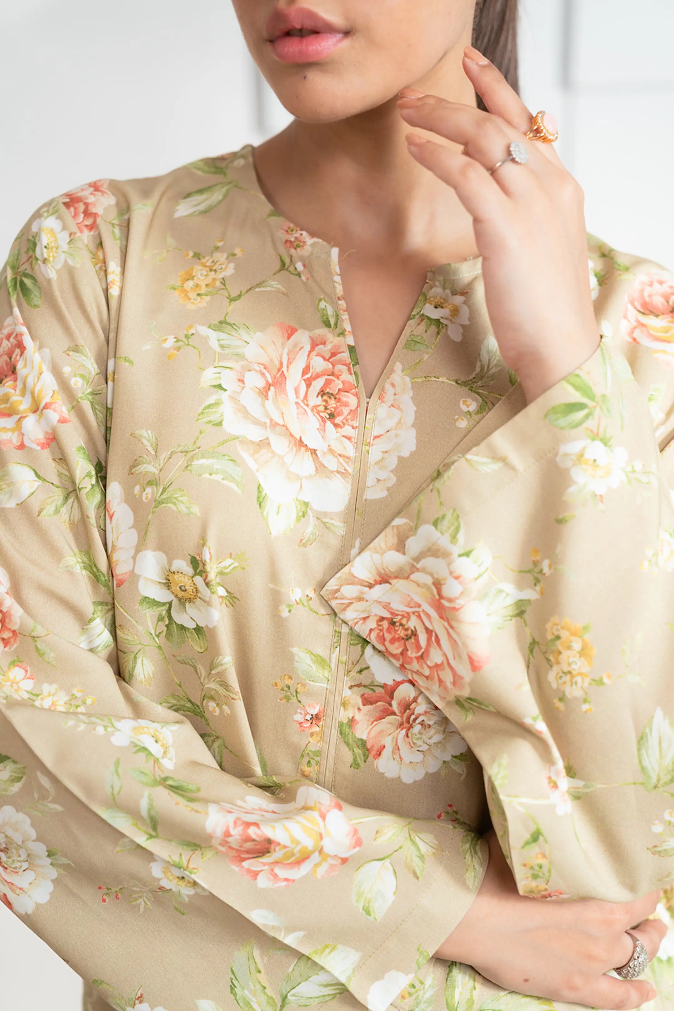 2 Piece Printed Linen Suit Pret Winter-24