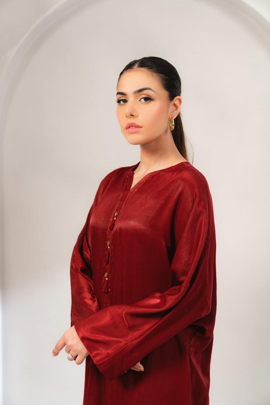 Shop 2-Piece Solid Maroon Viscose Suit – A Perfect Choice for Women’s Casual Wear
